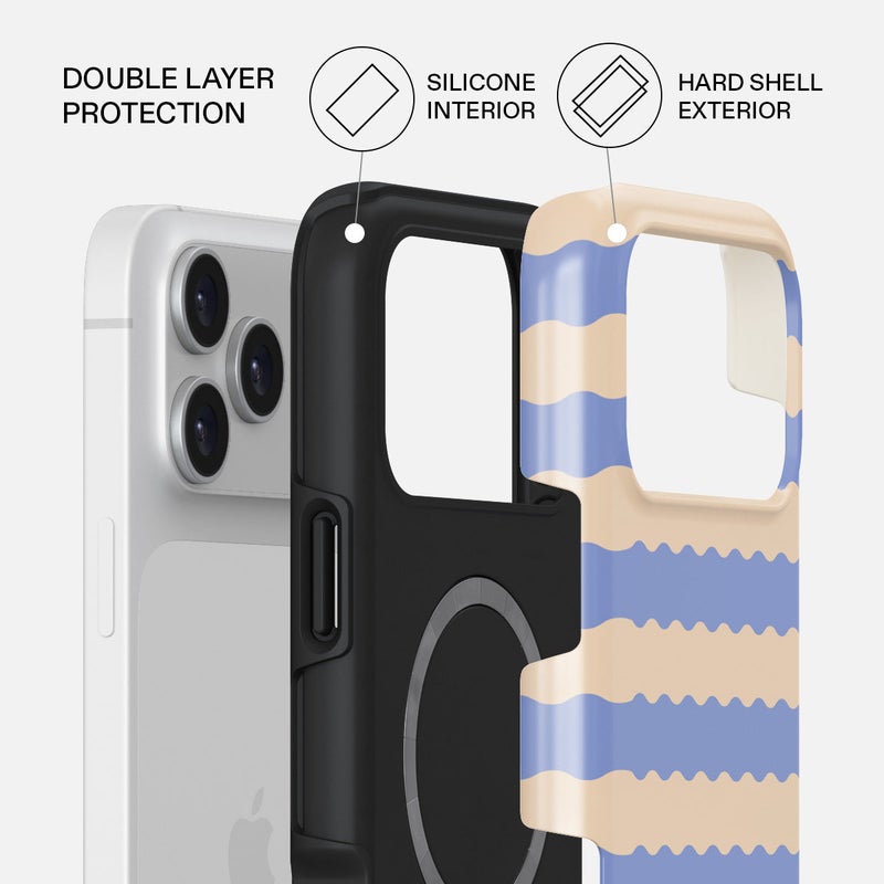 بورجا جراب بورجا لهاتف آيفون  برو ماكس مقاوم للماء بطبقة مزدوجة صلبة وسيليكون للحماية ضد الخدش والصدمات - Image 2